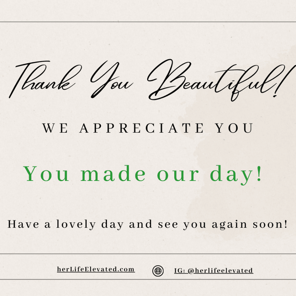 Thank you from Her Life Elevated!